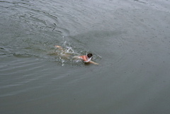 Zhenya is swimming
