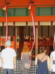 Nixx tolls the bell at Fushimi Inari shrine