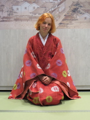 Nixx weared in kimono at Hiroshima castle tower museum 2