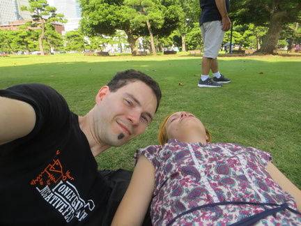Hanging out at Tokyo imperial palace park